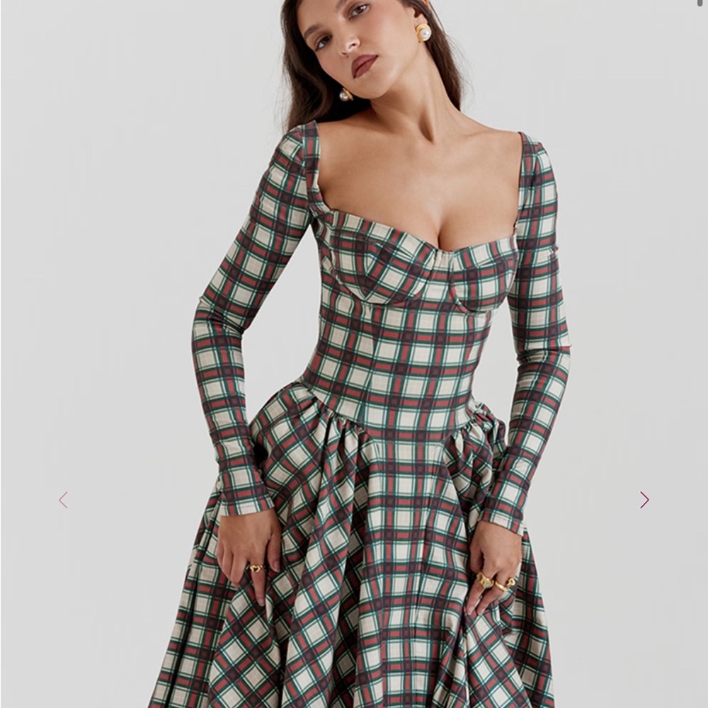 House of CB Plaid Eliza Dress